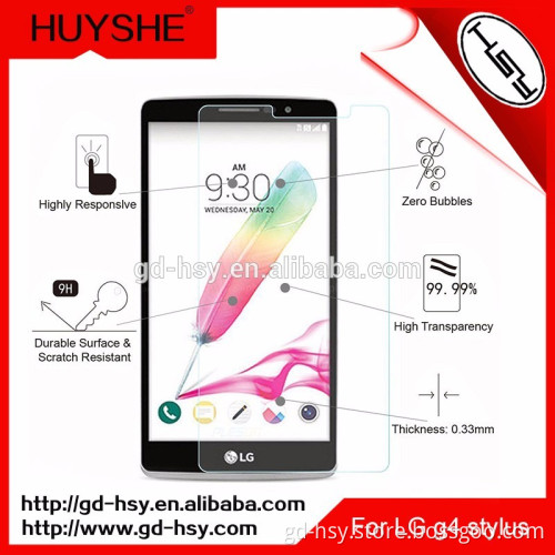 Huyshe new premium Glass Best Supplier Of Screen Guard For lg g4 stylus Tempered Glass Screen Protector
